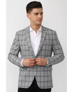 Checkered Single Breasted Formal Men Full Sleeve Blazer 